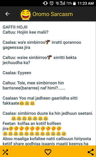 Oromo sarcasm (Jokes) 2 تصوير الشاشة