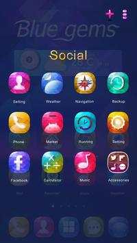 Blue Gems GO Launcher Theme screenshot 5