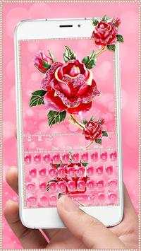 Pink Diamond Roses Keyboard 2 تصوير الشاشة