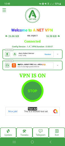 A NET VPN screenshot 2
