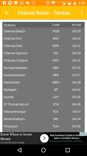 Chennai Local Train Suburban TimeTable Offline screenshot 3