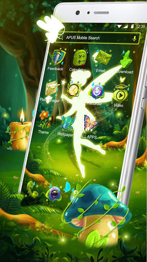 Green Fairy Butterfly-APUS Stylish Theme 1 تصوير الشاشة