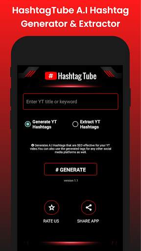 Hashtag Generator for social media - Hashtag Tube screenshot 1