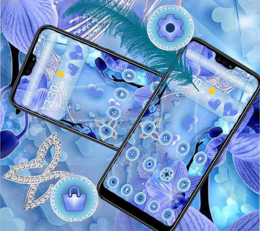 Blue Love Flower Theme screenshot 3