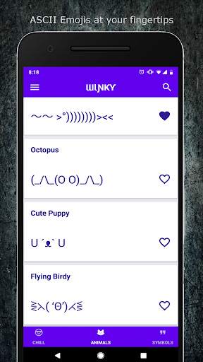 Winky  ASCII Text Emojis скриншот 1