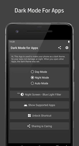 Dark Mode for Apps Night Mode screenshot 1