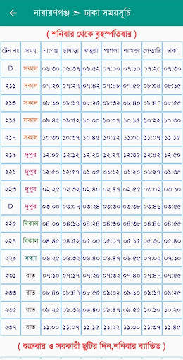 Dhaka Narayanganj Train Time screenshot 5