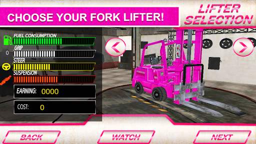 Pink Lady Car Parking fork Lifter screenshot 3