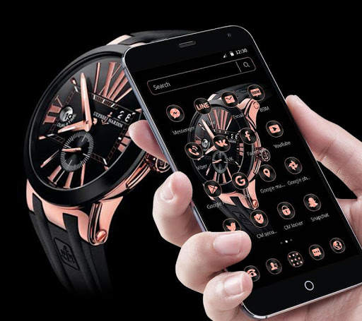 Rose Gold Watch Black Theme screenshot 2