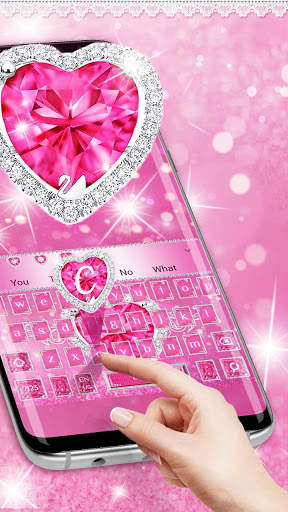 Pink Diamond Love Keyboard Theme screenshot 1