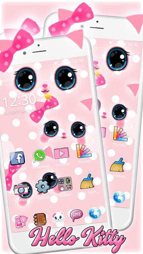 Hello Princess Kitty Pink Cute Cartoon Theme screenshot 4