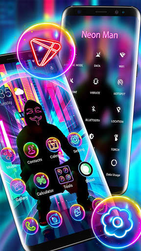 Neon Mask Cool Man APUS Launcher Theme screenshot 4