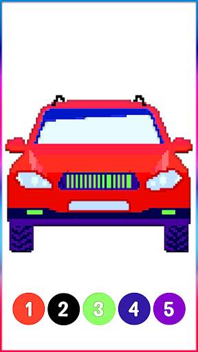 Cars Pixel Art Color by Number स्क्रीनशॉट 4