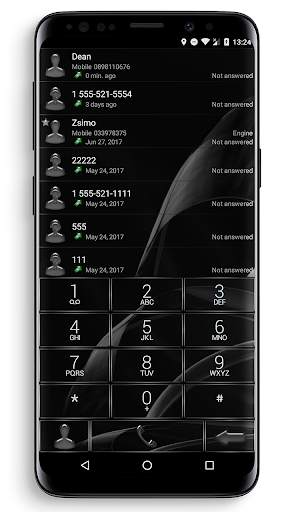 Dialer Theme MetalGate Black 1 تصوير الشاشة