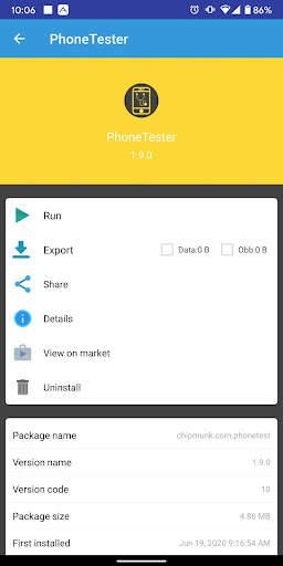 Phone Tester, Apk extractor, bulk uninstaller screenshot 4