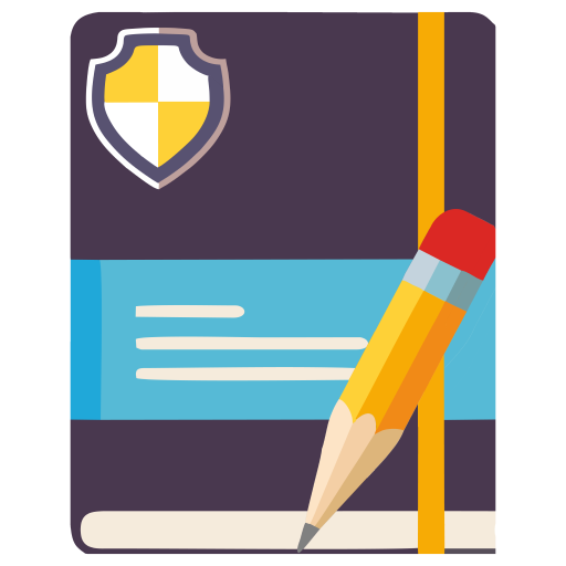 Notepad with protection and reminders. icon