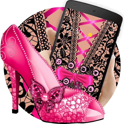 Pink Lace High Heels Theme icon