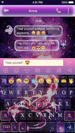 Scorpio Emoji Keyboard Theme स्क्रीनशॉट 3