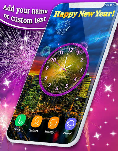 New Years Clock 🎆 2021 Fireworks Live Wallpaper screenshot 3