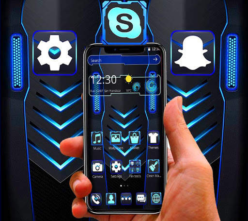 Blue Black Technology Theme screenshot 1