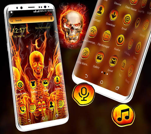 Flaming Skeleton Launcher Theme screenshot 4