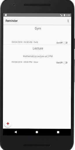Reminder screenshot 1