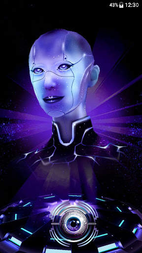 Neon Robotic girl 3D Theme screenshot 6