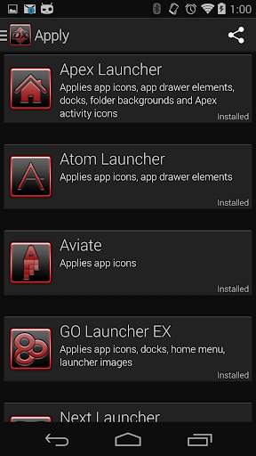 Serenity Launcher Theme Red screenshot 3