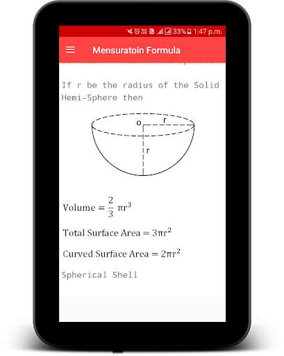 Mensuration Formula - Area and Volume Calculation скриншот 12