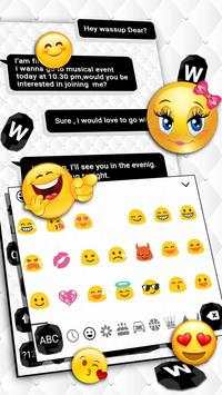 Black and White SMS Keyboard Theme screenshot 3