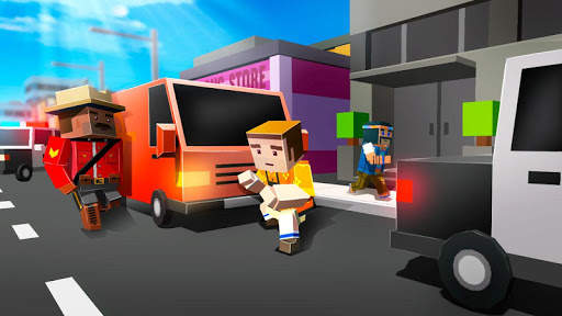 Cube Car Theft Race 3D screenshot 2