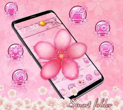 3D Pink Sakura Blossom Launcher screenshot 2