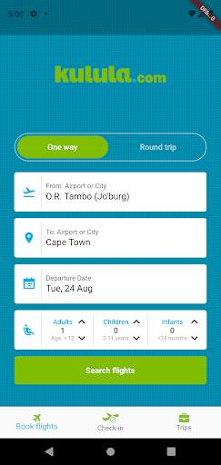 kulula.com travel app screenshot 1