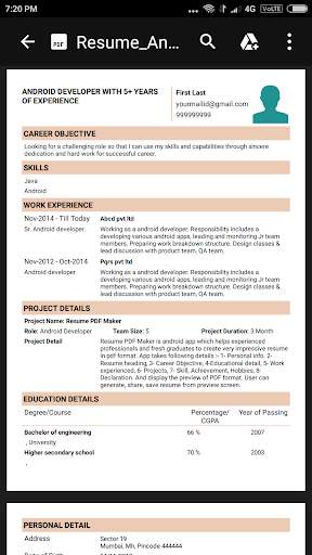 Resume PDF Maker / CV Builder screenshot 9