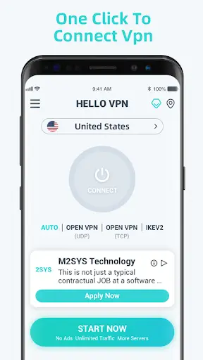 HelloVPN - Free Fast Stable Best Unlimited Proxy скриншот 1