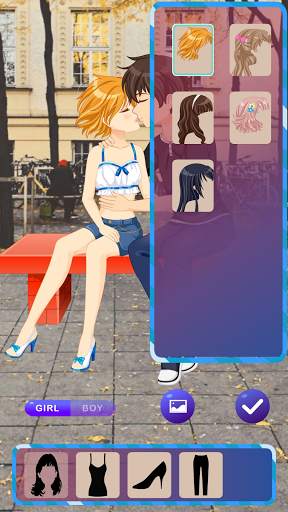 Anime Dress Up Games For Girls - Couple Love Kiss screenshot 4