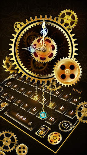 Clock Luxury Gold Keyboard Theme स्क्रीनशॉट 1