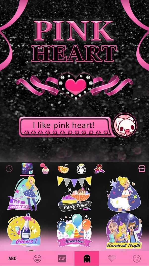 Pink Heart Kika Keyboard Theme screenshot 5