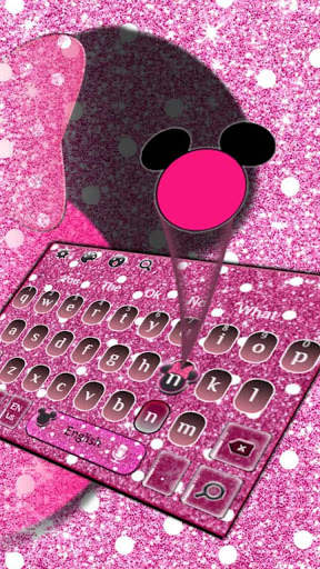 Pink Glitter Minnie Keyboard Theme screenshot 3