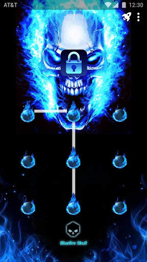 Blue Fire Skull - App Lock Master Theme 1 تصوير الشاشة