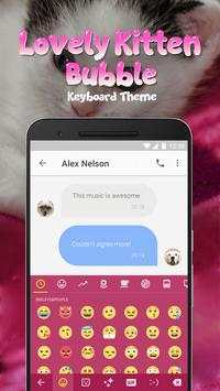 Lovely Kitten Bubble Keyboard Theme for Snapchat screenshot 1