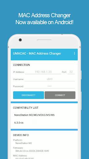 UMACAC - Ubiquiti MAC Address Changer Mobile screenshot 1