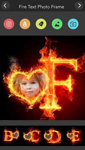 Fire Text Photo Frame screenshot 1