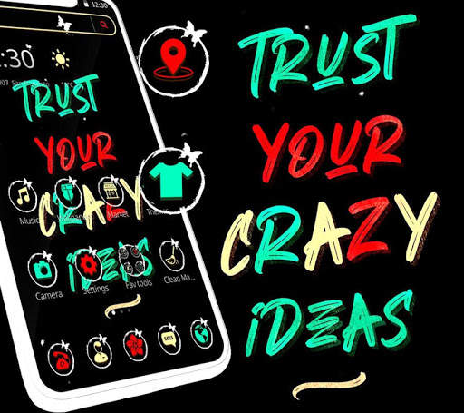 Black Color Crazy Art Theme screenshot 2