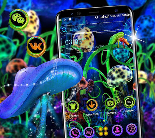 Neon Mushroom Launcher Theme screenshot 1