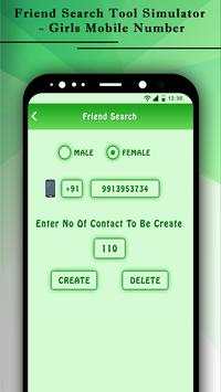 Friend Search Tool Simulator - Girls Mobile Number 2 تصوير الشاشة