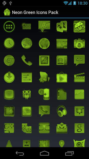 Neon Green Icons Pack - ADW GO screenshot 2