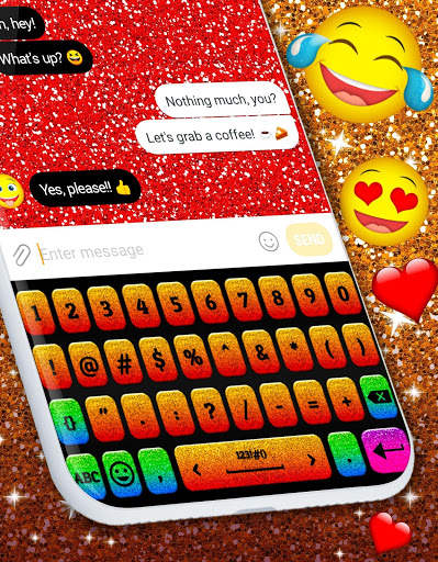 Glitter Keyboard 💎 Neon Color Theme screenshot 5