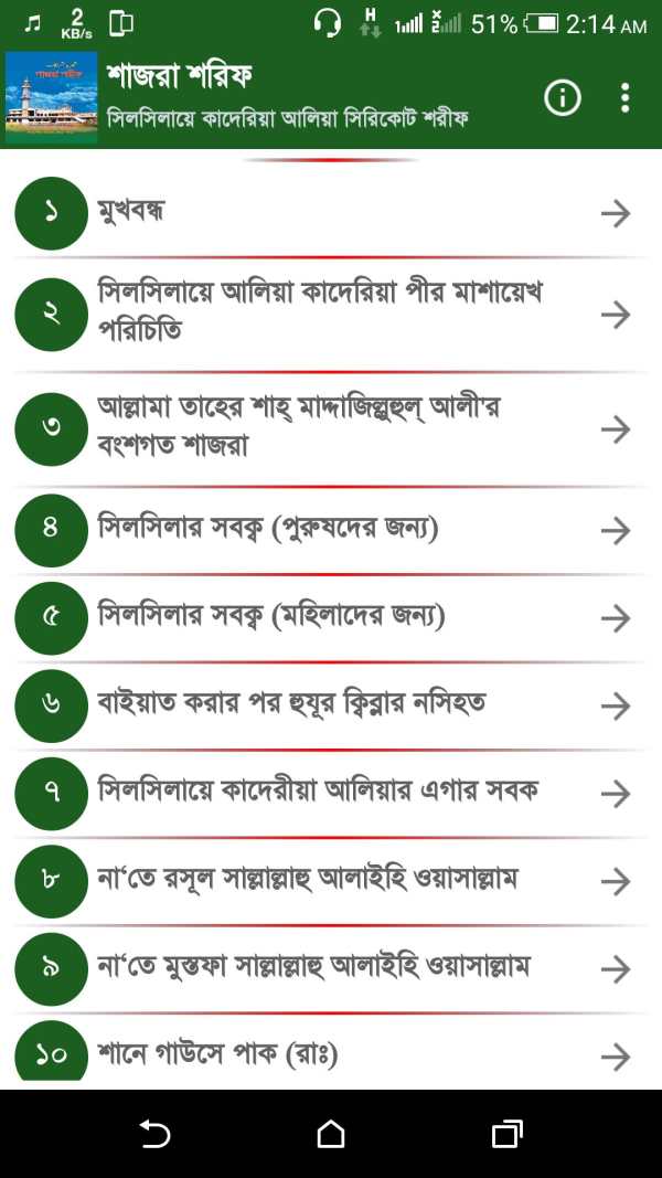 শাজরা শরিফ - সিলসিলায়ে আলিয়া কাদেরিয়া скриншот 3