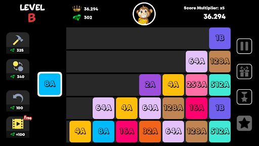 Merge Monkey Z : Merge Blocks - 2048 Puzzle Game screenshot 1